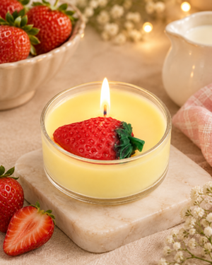 Strawberry Cream Tea light candle