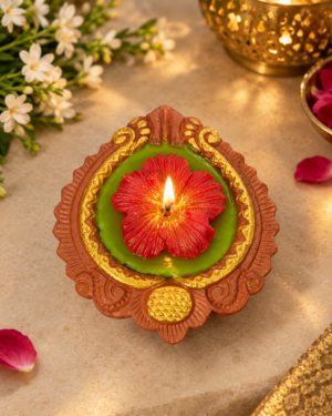 Hibiscus Diya Candle (Pack of 6)