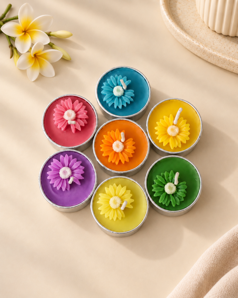 Daisy Aluminium Tea light candle (Set of 10)