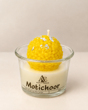 Motichoor Yellow Laddoo Jar Candle