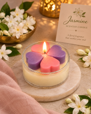 Heart Blossom Tea light candle