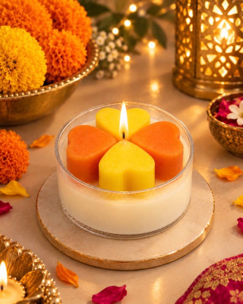 Sunshine Hearts Tea light candle