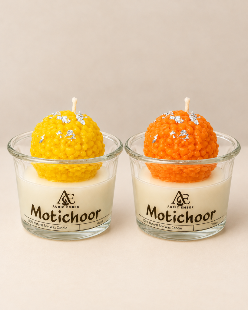 Motichoor Laddoo Jar Candle Combo (Pack of 2)
