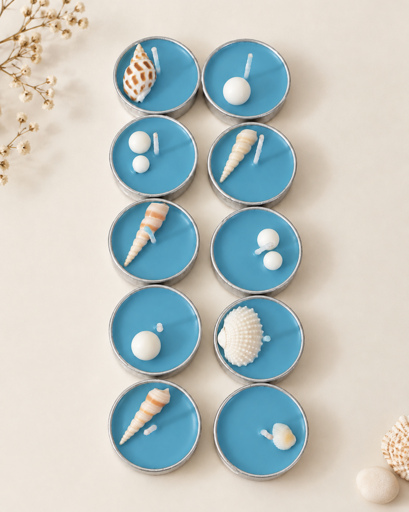 Coastal Charm Aluminium Tea light candle (Set of 10)