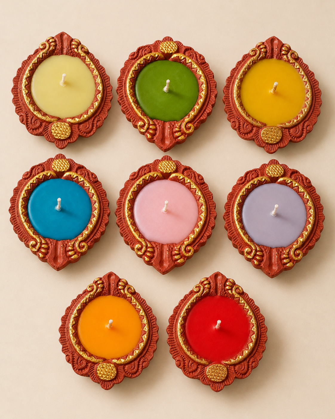 Rangoli Diya Candle (Pack of 12)