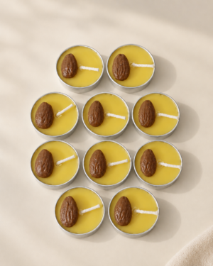 Honey Almond Aluminium Tea light candle (Set of 10)